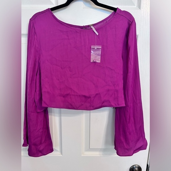 NWOT Free People, Satin Angie Set, Size 6 in Magenta Haze - Picture 2 of 9